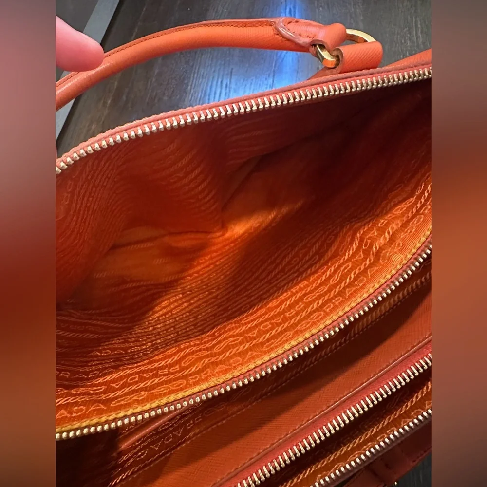Prada Vibrant Orange Leather Satchel - Picture 7 of 9
